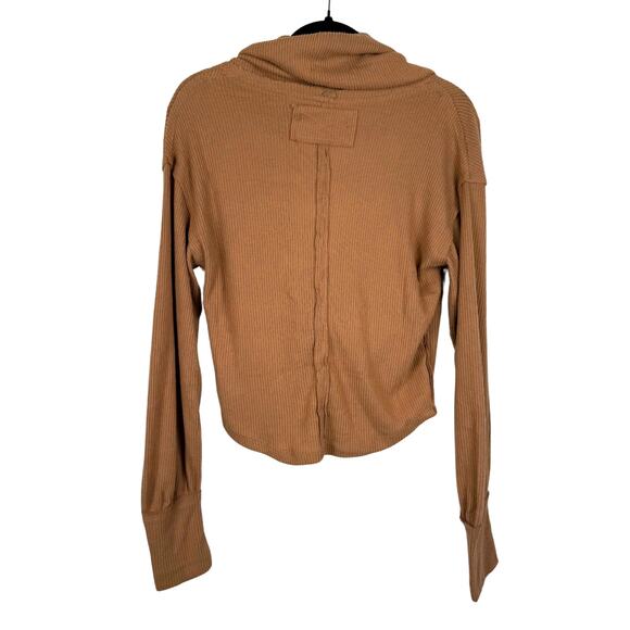 NWT Free People Brown Hold Me Close Deep Surplice Long Sleeve Sweater - Medium - Picture 3 of 4